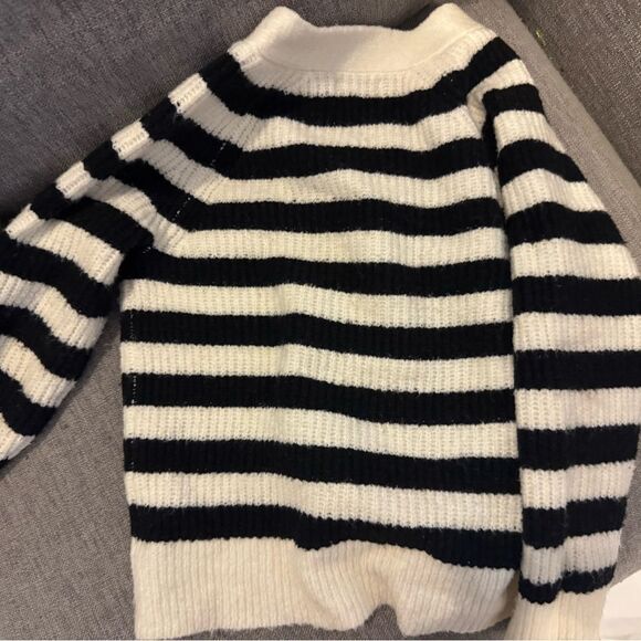 Kids Black and White Striped Cardigan #21 - Picture 6 of 7